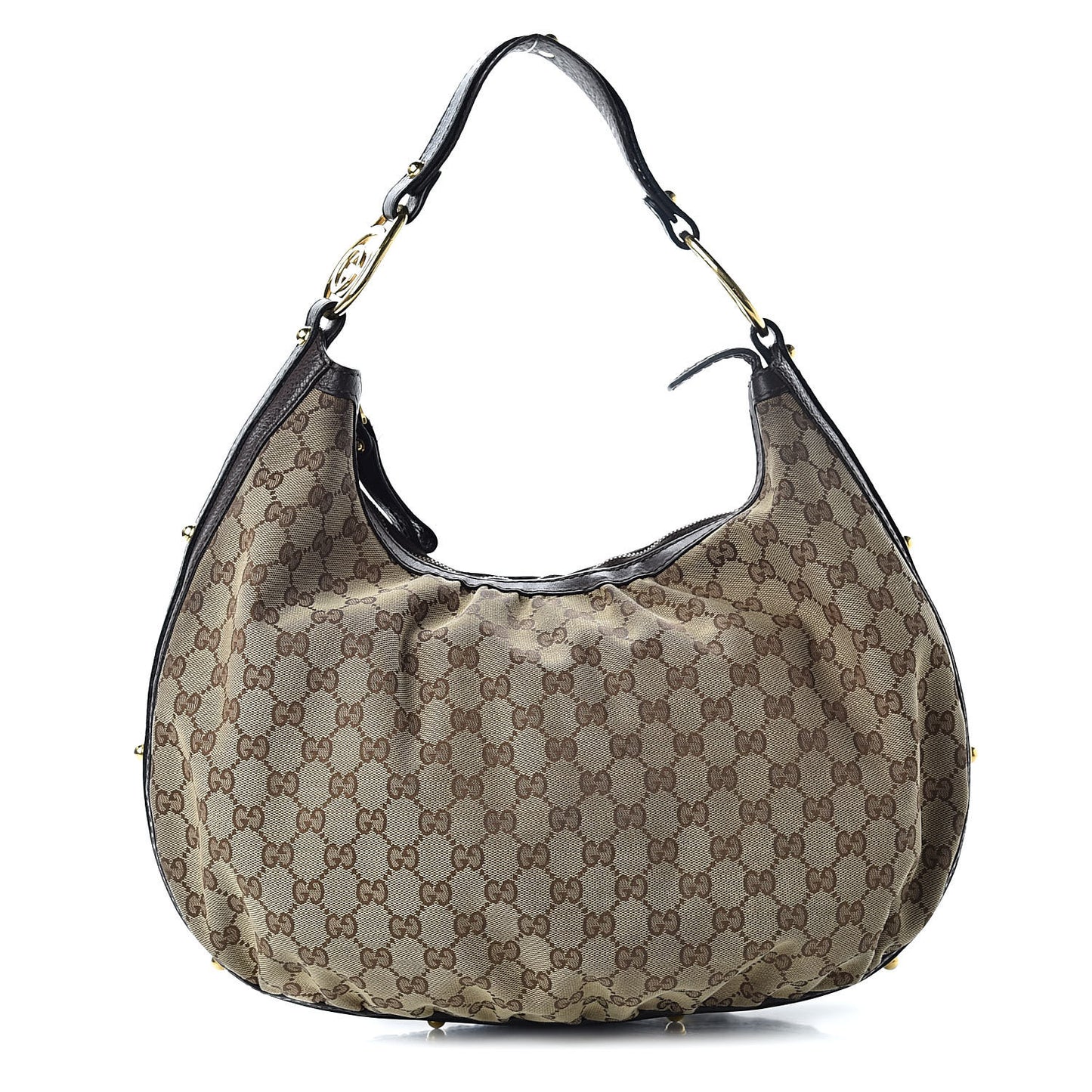 Monogram Medium Interlocking Hobo Dark Brown