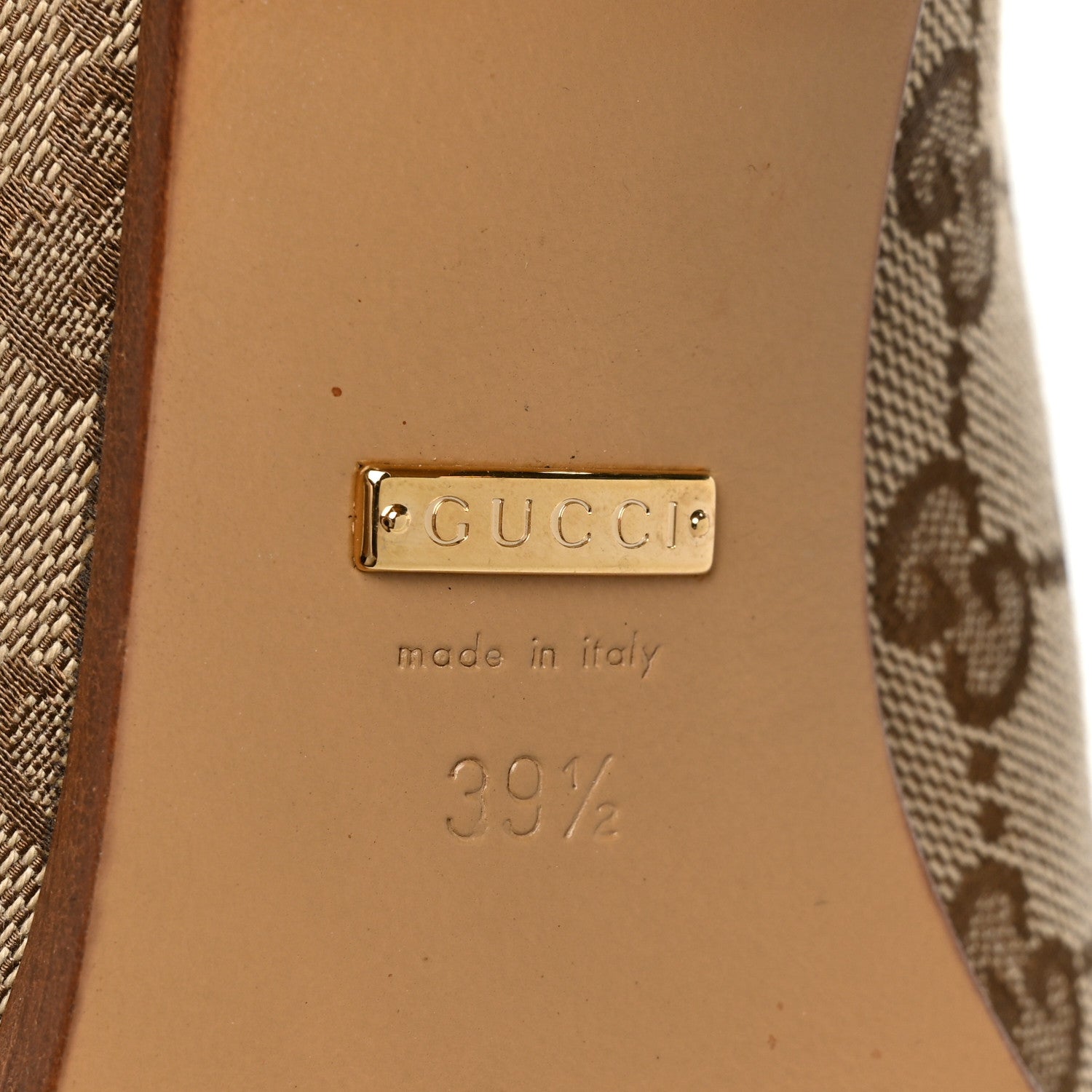 Gucci Monogram Over the Knee Boots 39.5 Beige Ebony 6 of 6