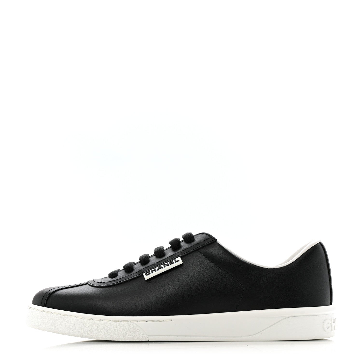 Chanel Calfskin CC Womens Sneakers 38 Black 1 of 7