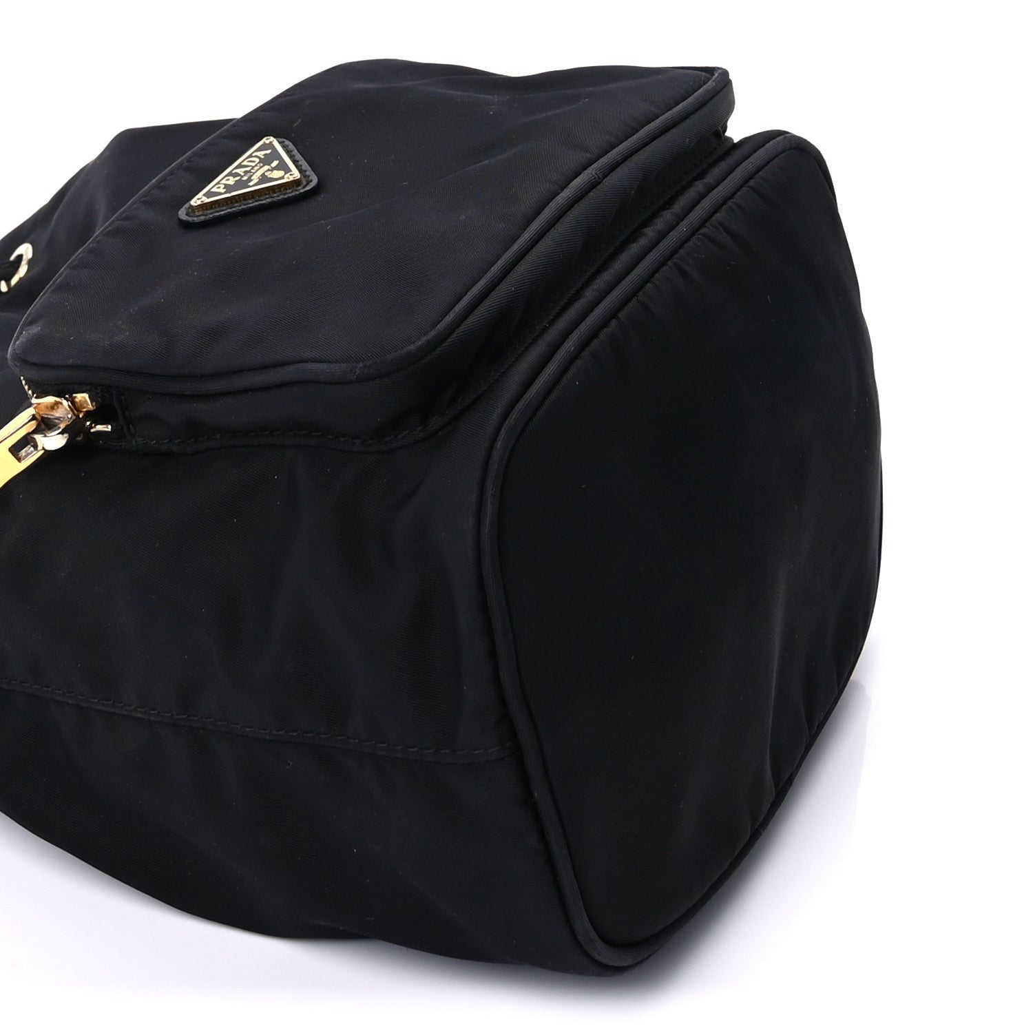 Prada Nylon Vela Saffiano Mini Bucket Crossbody Bag  Black 7 of 8
