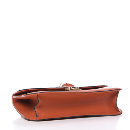 Valentino Garavani Vitello Medium Glam Lock Rockstud Flap Bag Orange 4 of 9