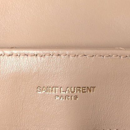 Saint Laurent Calfskin Y Quilted Monogram Small Loulou Chain Satchel Dark Beige 5 of 7