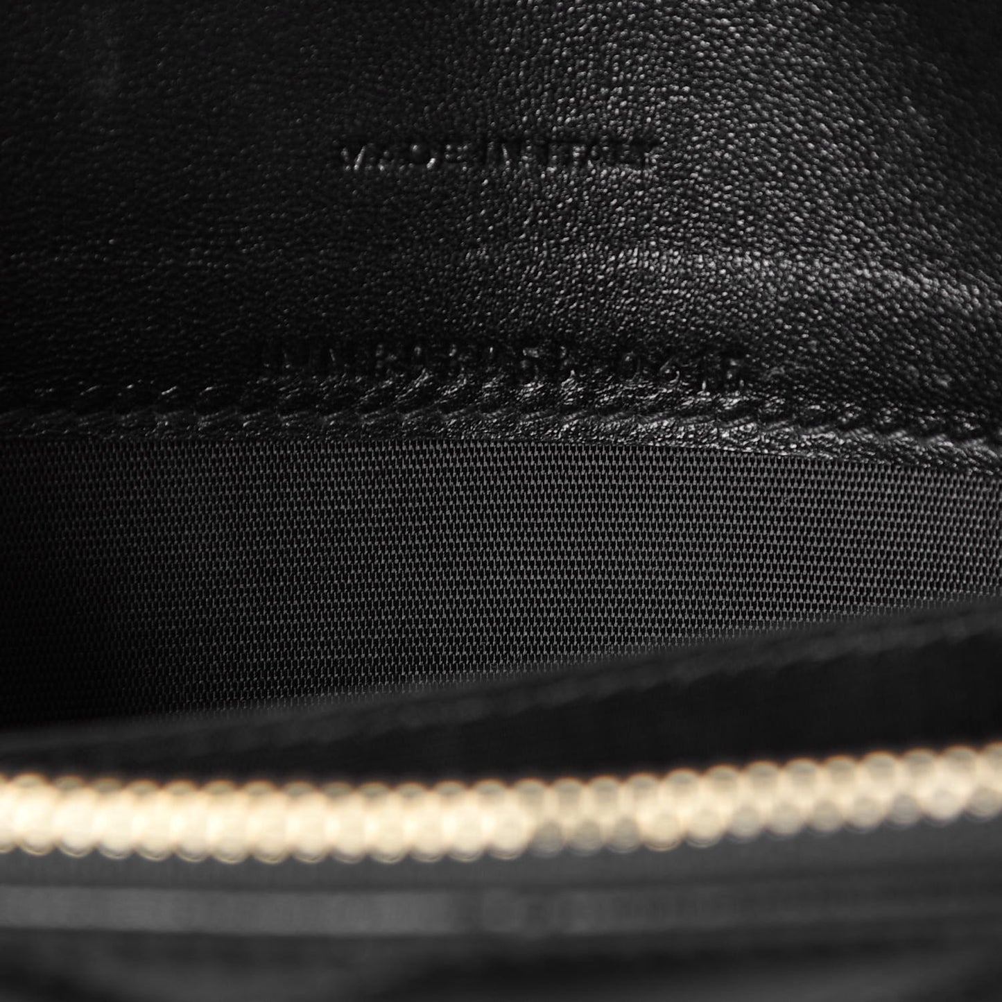 Nappa Matelasse Chevron Monogram Envelope Chain Wallet Black