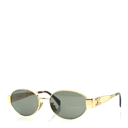 Celine Metal Triomphe 01 Sunglasses CL40235U Gold Green 1 of 6