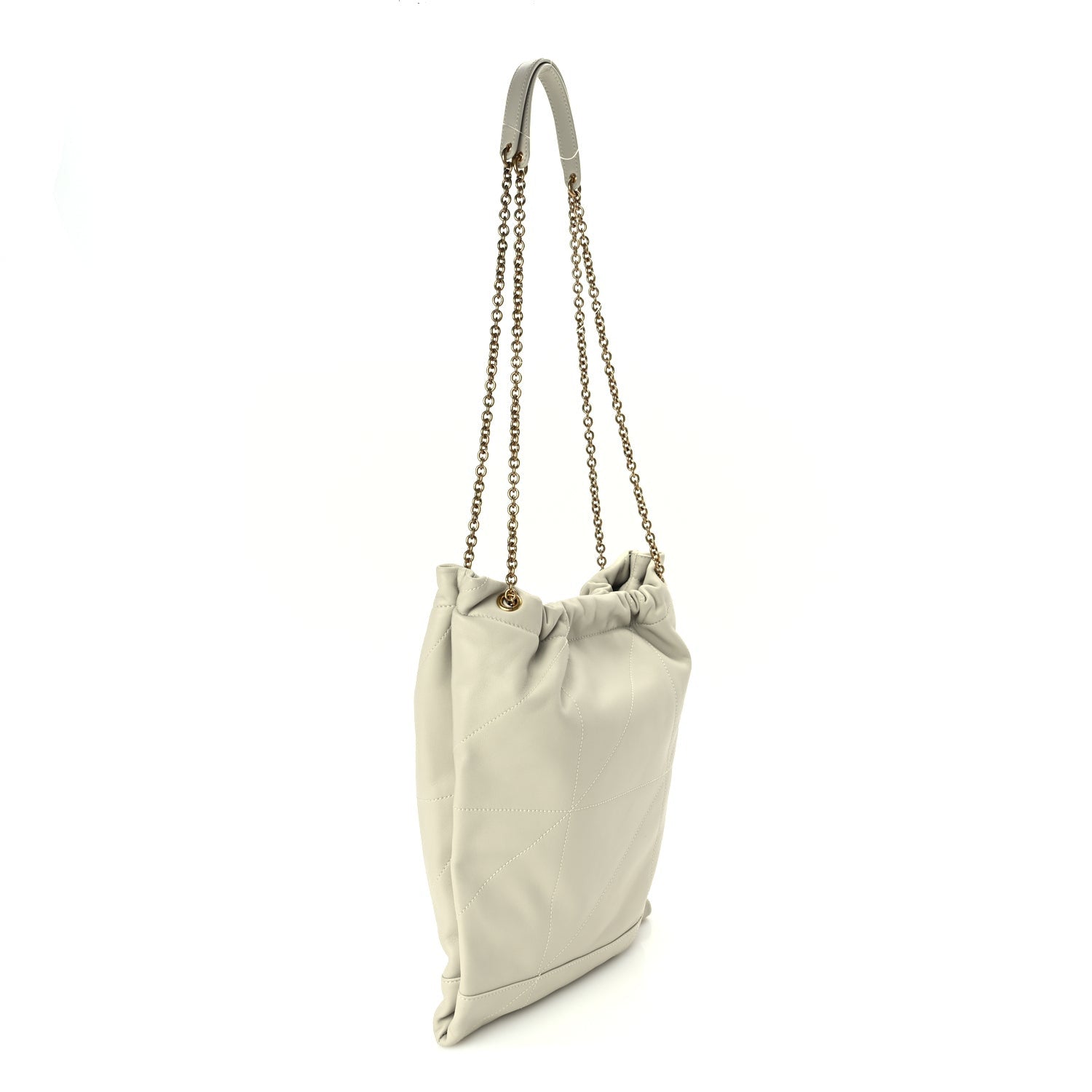 Saint Laurent Lambskin Matelasse Monogram Medium Jamie 4.3 Pochon  Blanc Vintage 2 of 8