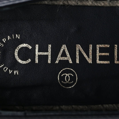 Chanel Laminated Goatskin CC Espadrilles 38  Black 8 of 10