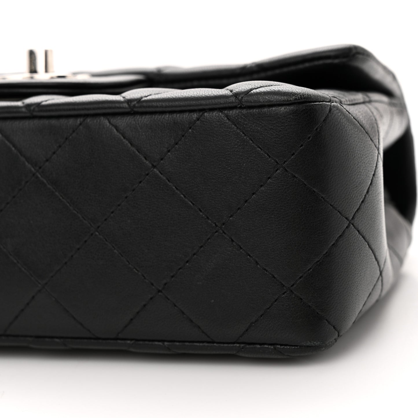 Lambskin Quilted Mini Rectangular Flap Black