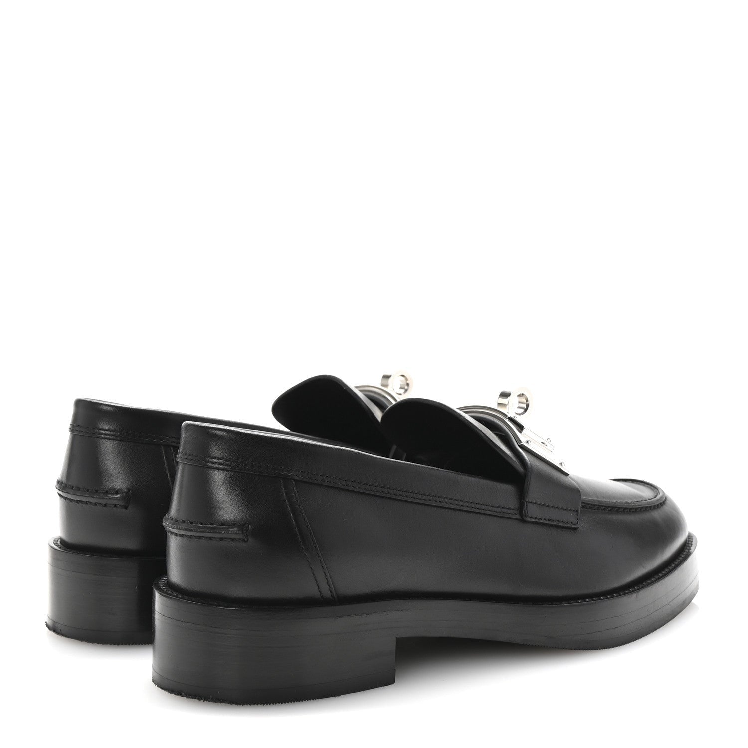 Hermes Calfskin Womens Hot Loafer 38 Black 4 of 7