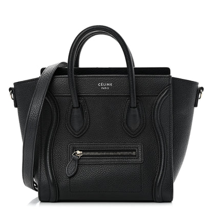 Celine Drummed Calfskin Nano Luggage Black 1 of 18