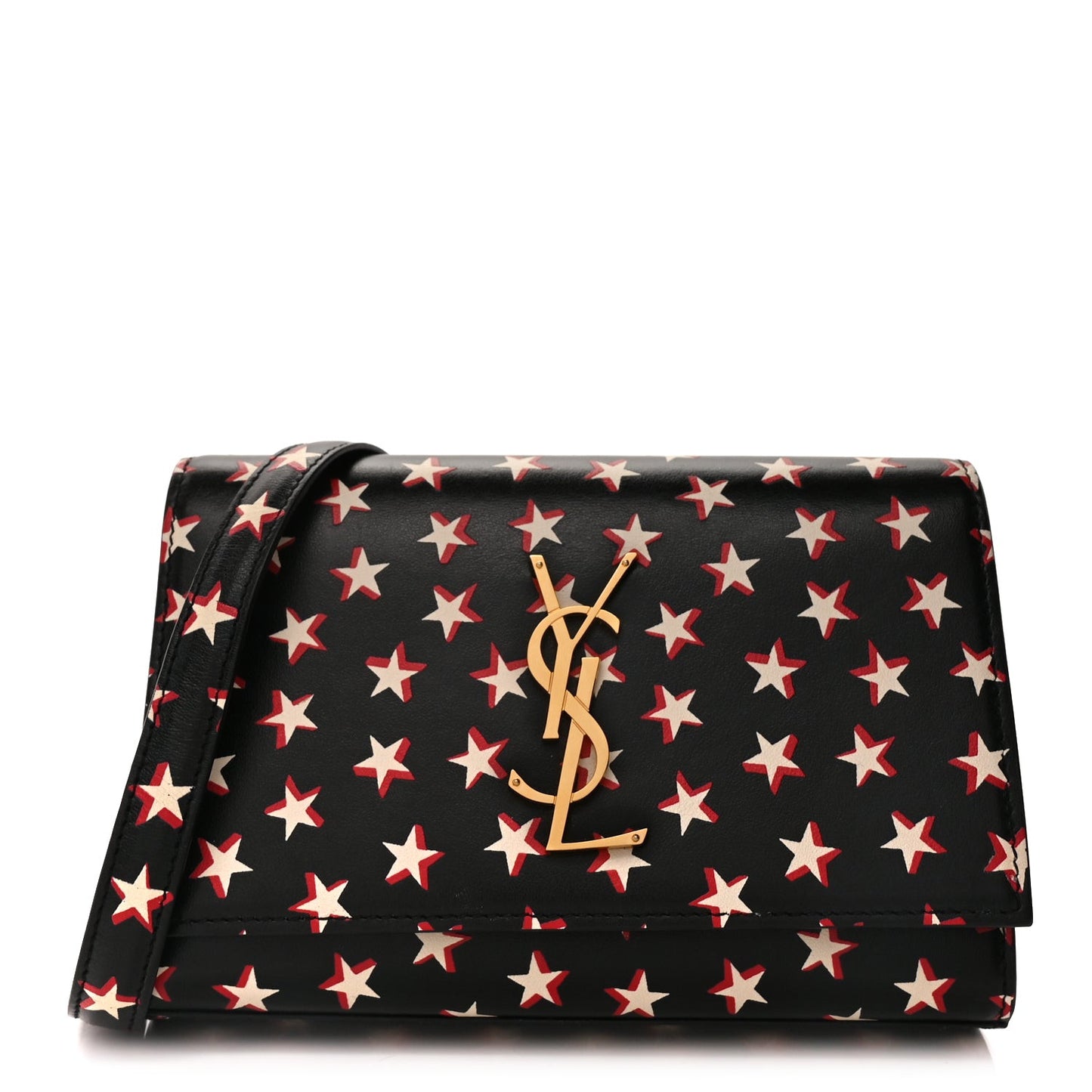 Smooth Calfskin Star Print Monogram Kate Belt Bag  Ivory Red