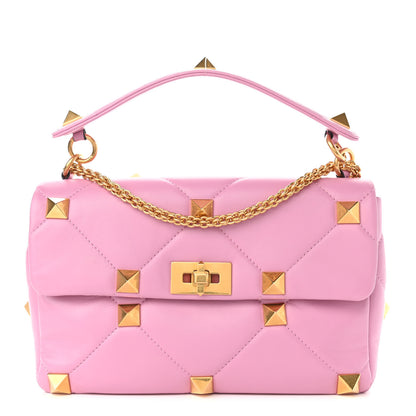 Valentino Garavani Nappa Large Roman Stud Shoulder Bag Giacinto 1 of 10