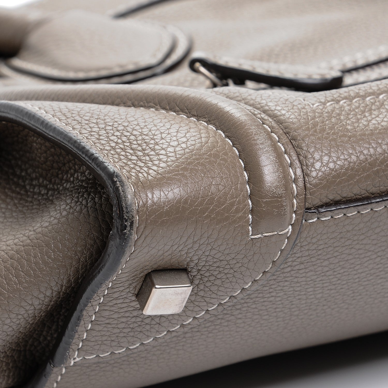 Celine Drummed Calfskin Mini Luggage Souris 8 of 11