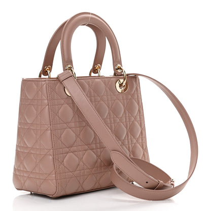 Christian Dior Lambskin Cannage Medium Lady Dior Bois de Rose 3 of 13