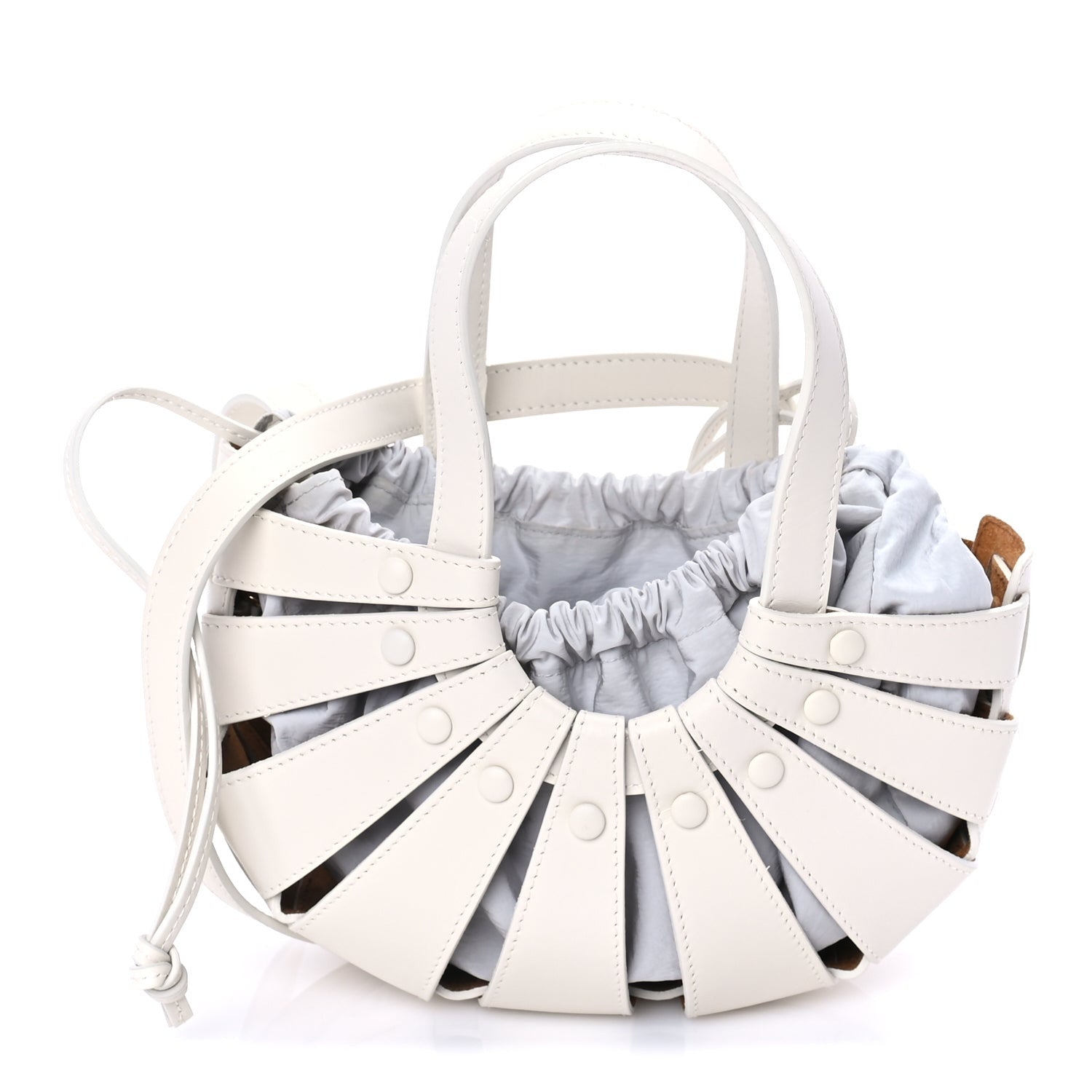 Bottega Veneta French Calfskin Small Shell White Frost 1 of 7