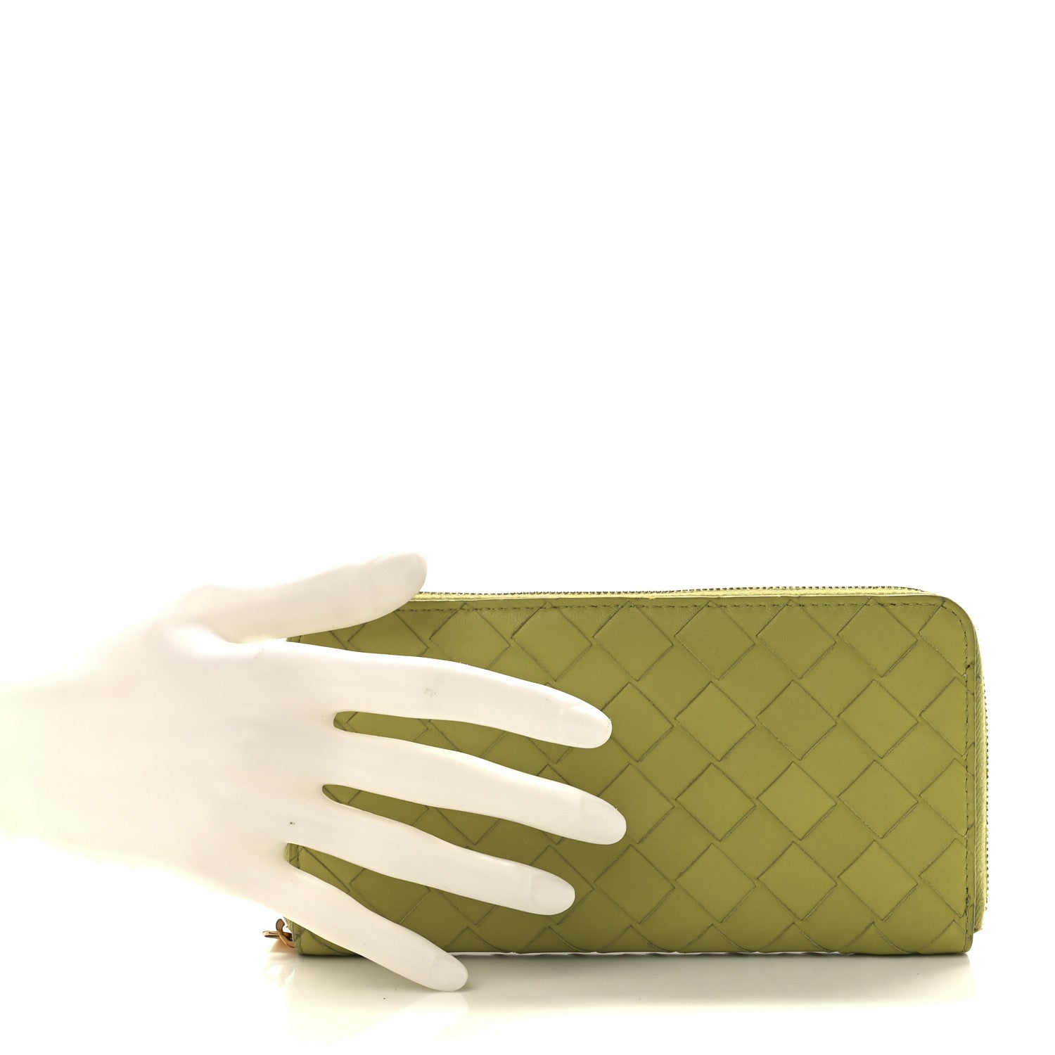 Bottega Veneta Nappa Intrecciato Zip Around Wallet Kiwi 2 of 13