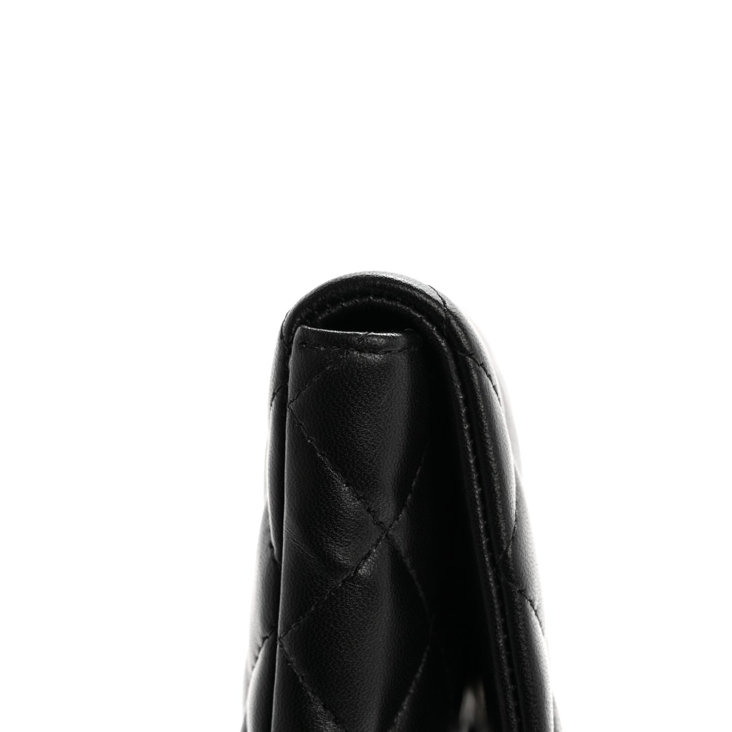 Lambskin Quilted Flap Clutch Black