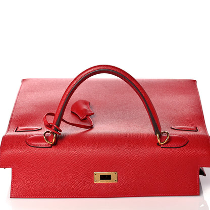 Hermes Epsom Kelly Sellier 35 Rouge Casaque 17 of 35