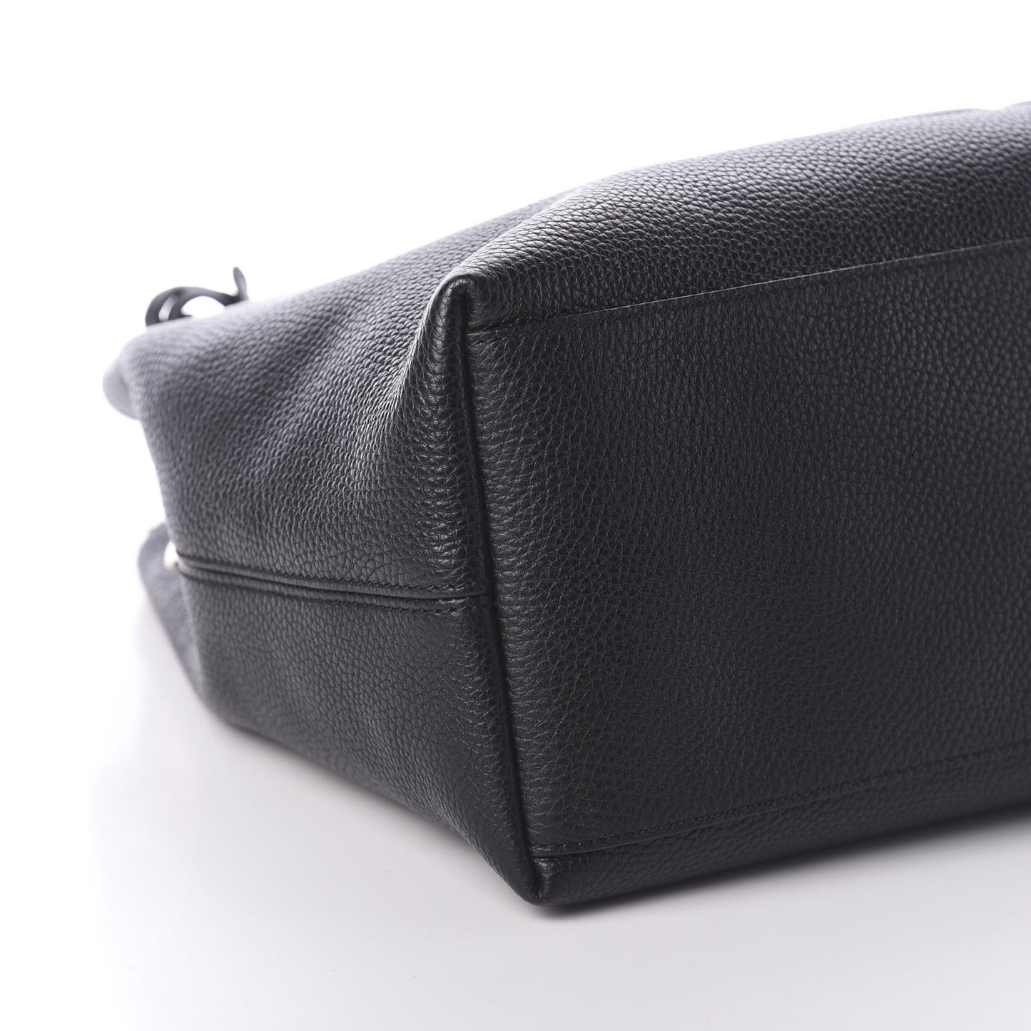 Pebbled Calfskin Medium Soho Chain Shoulder Bag Black