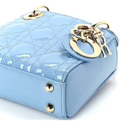 Christian Dior Patent Cannage Micro Lady Dior  Cornflower Blue 8 of 8