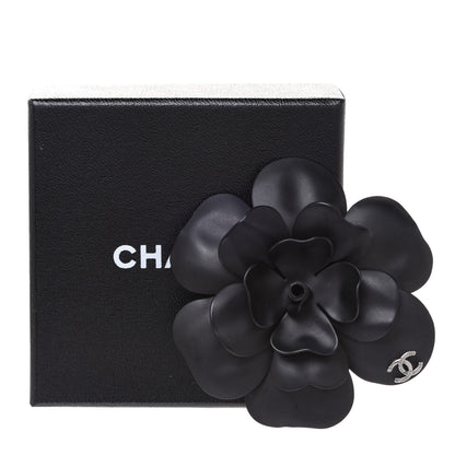 Chanel Lambskin Camellia Brooch Black 5 of 5