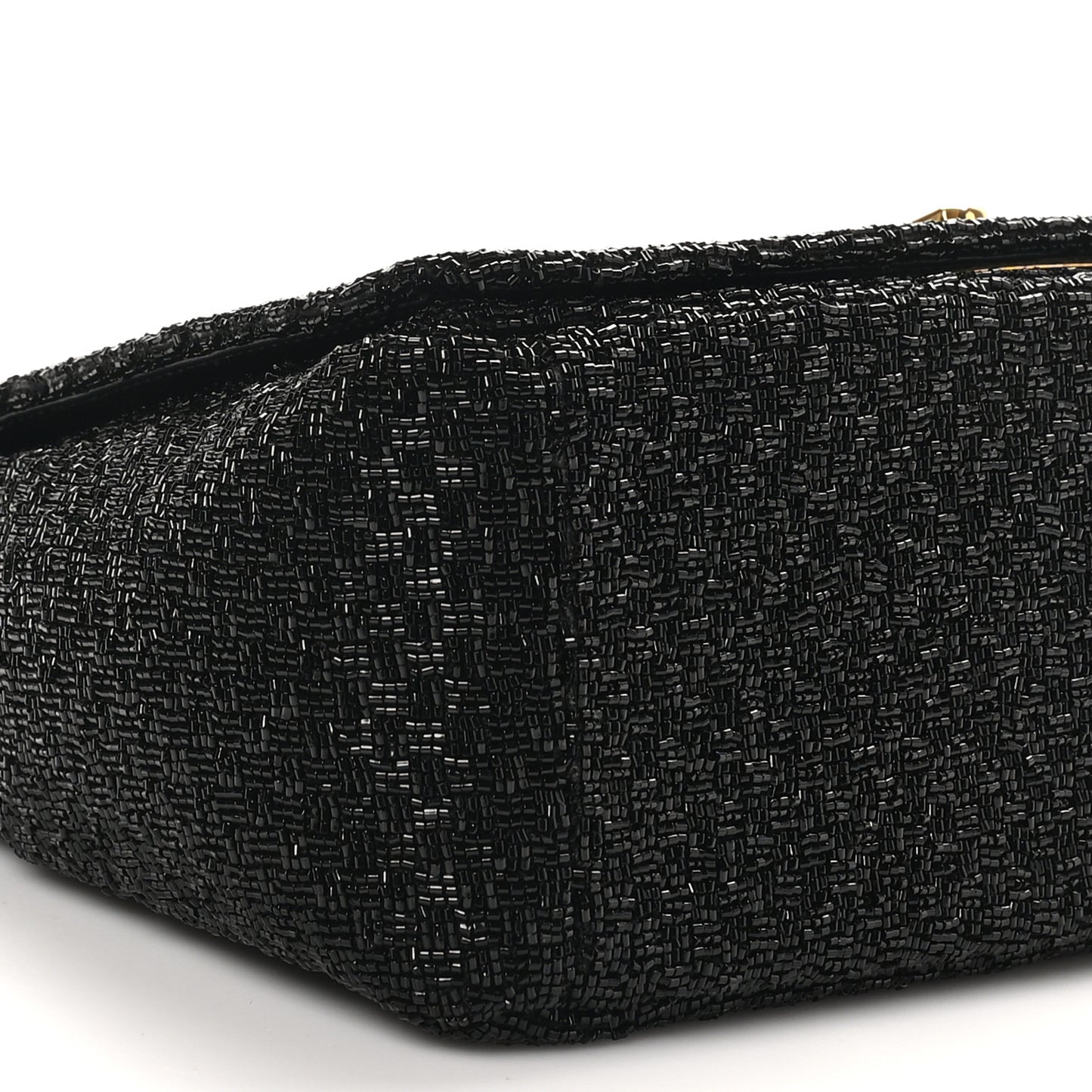 Beaded Checkered Medium Caro Bag Black