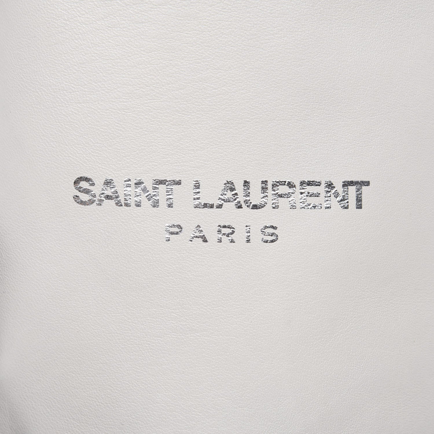 Saint Laurent Lambskin Small Teddy Bucket Bag White 7 of 7