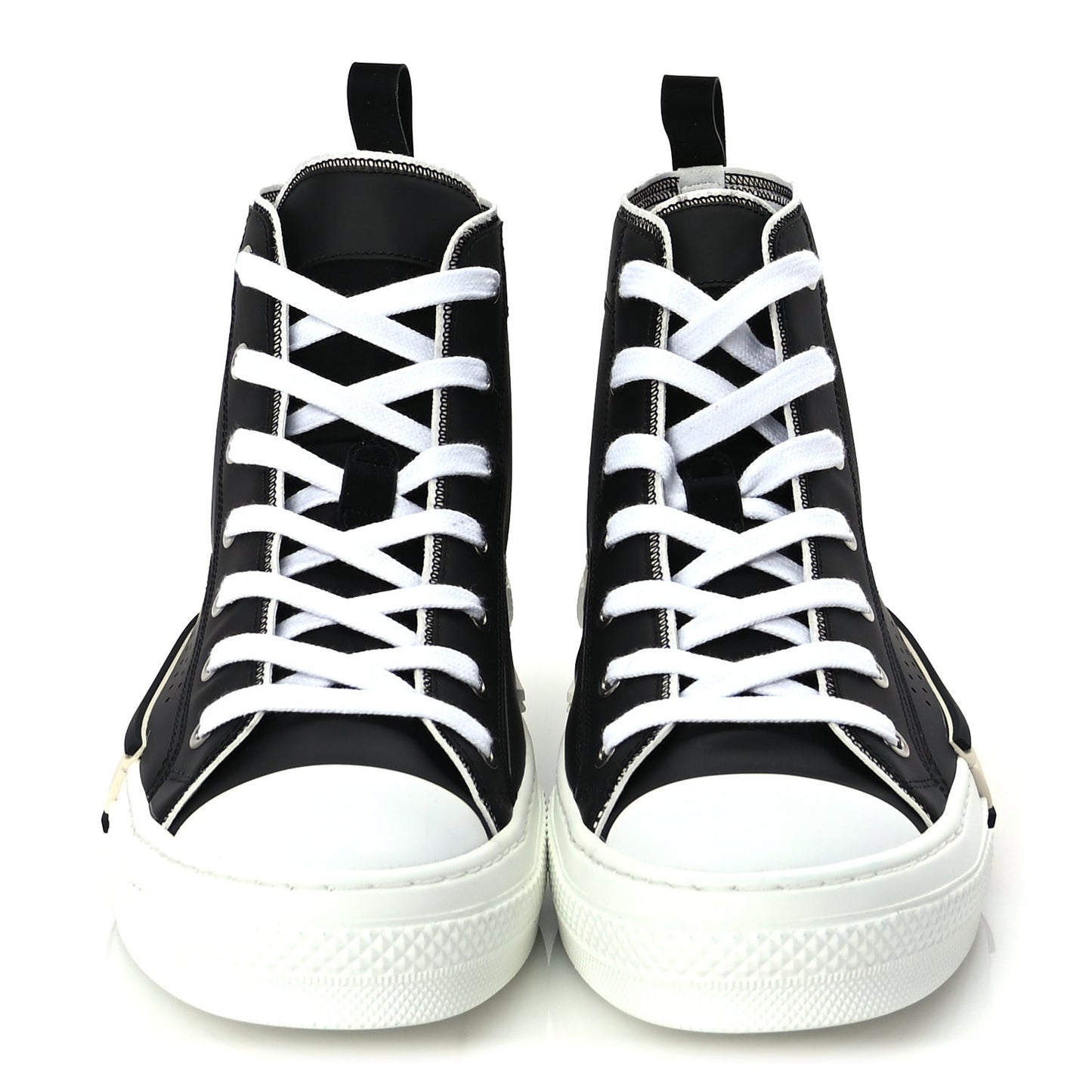 Nylon Calfskin Mens B23 High Top Sneakers 42.5 Black