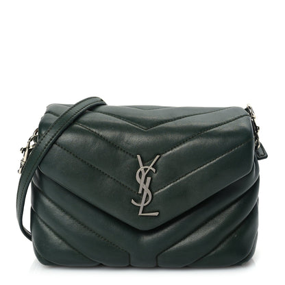 Saint Laurent Calfskin Y Quilted Monogram Toy Loulou Crossbody Bag Deep Green 1 of 8