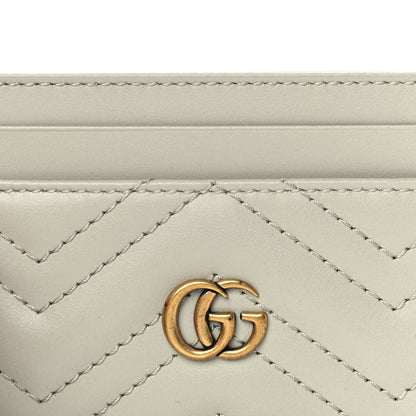 Gucci Calfskin Matelasse GG Marmont Card Holder  Light Grey 5 of 7
