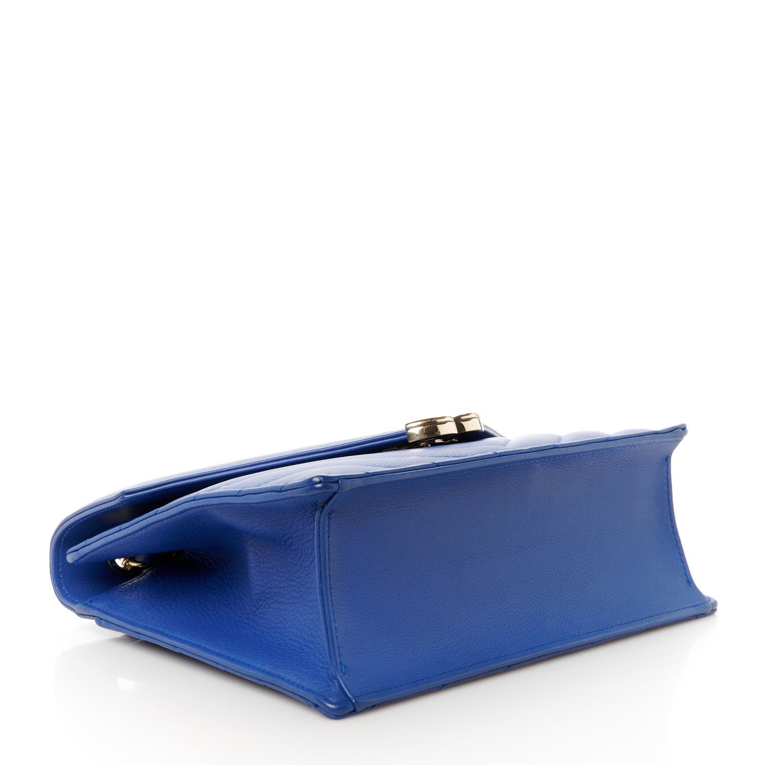 Chanel Calfskin Quilted Chevron Small Single Flap Blue 4 of 7