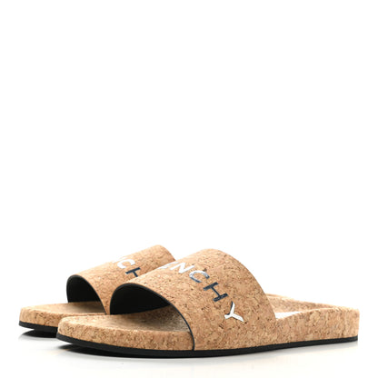 Givenchy Cork Logo Slide Sandals 37.5 Natural 3 of 9