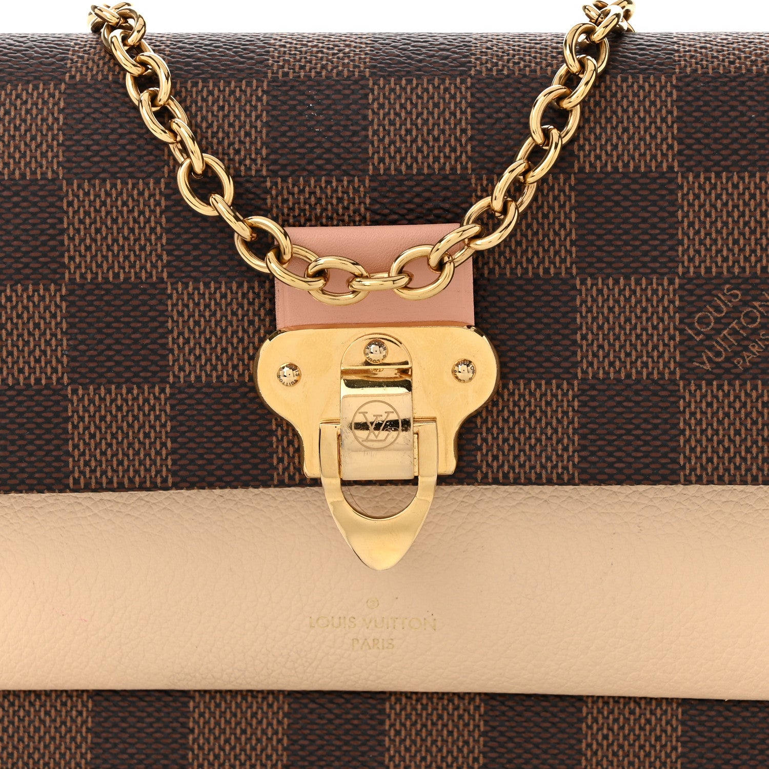 Louis Vuitton Damier Ebene Vavin Chain Wallet Creme 7 of 9