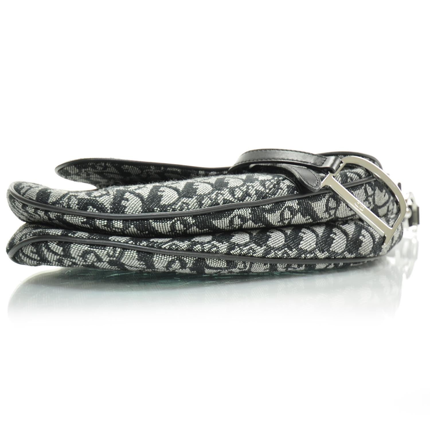 Christian Dior Monogram Saddle Bag Black 5 of 8