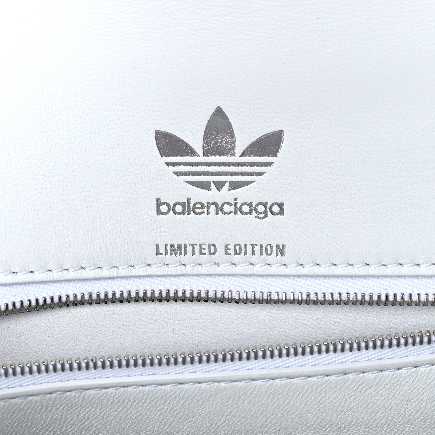 Balenciaga X ADIDAS Shiny Box Calfskin Small Hourglass Top Handle Bag  Off White Black 4 of 7