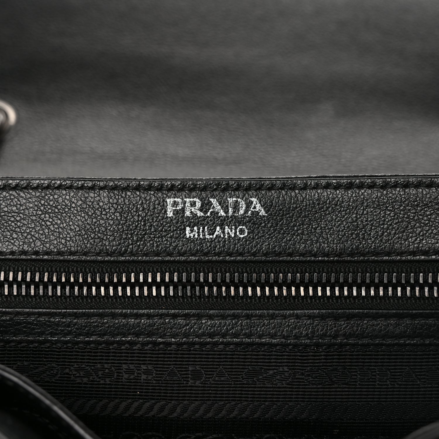 Prada Glace Calfskin Studded Crossbody Black White 5 of 9