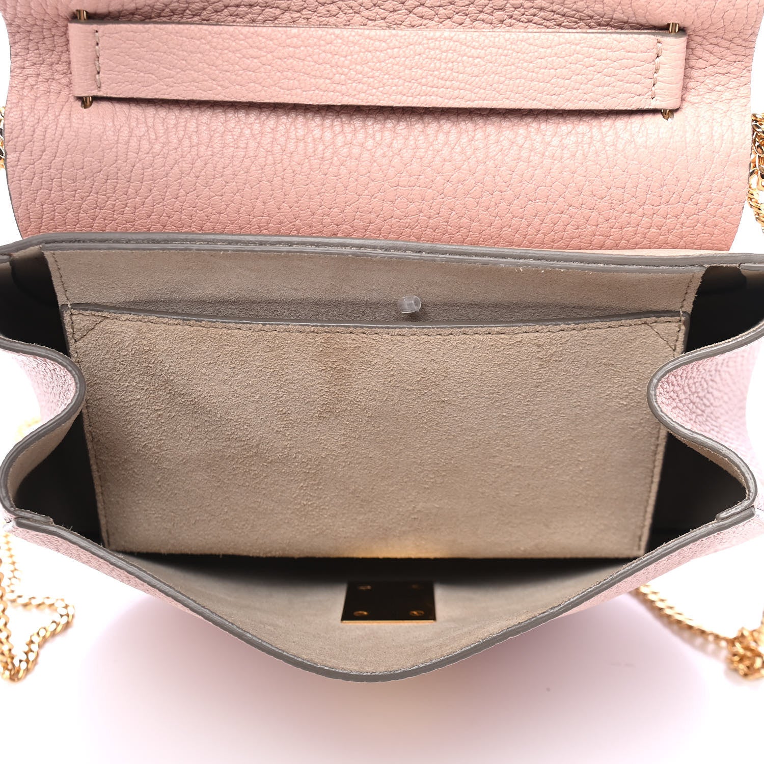 Chloe Grained Lambskin Mini Drew Shoulder Bag Cement Pink 4 of 5