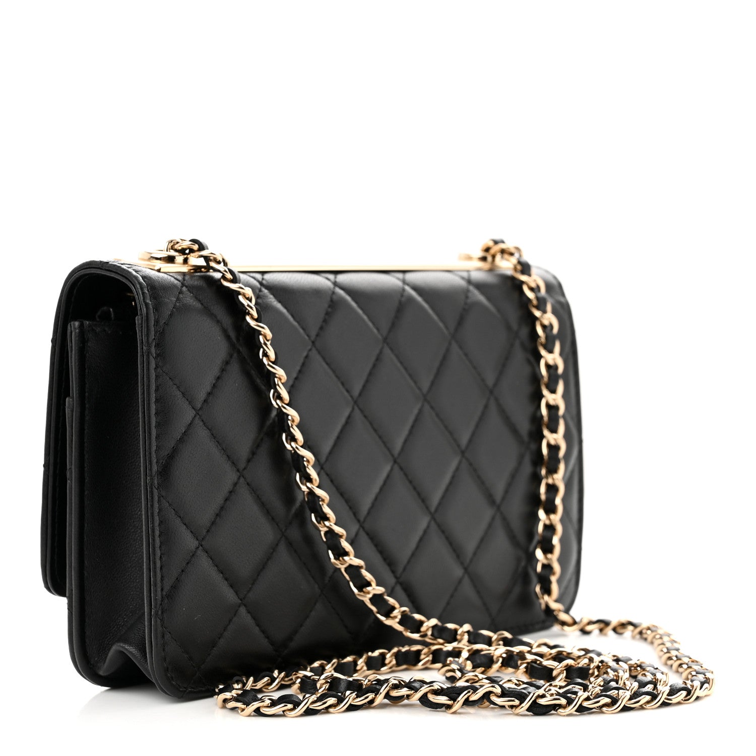 Chanel Lambskin Quilted Trendy CC Wallet On Chain WOC Black 3 of 13
