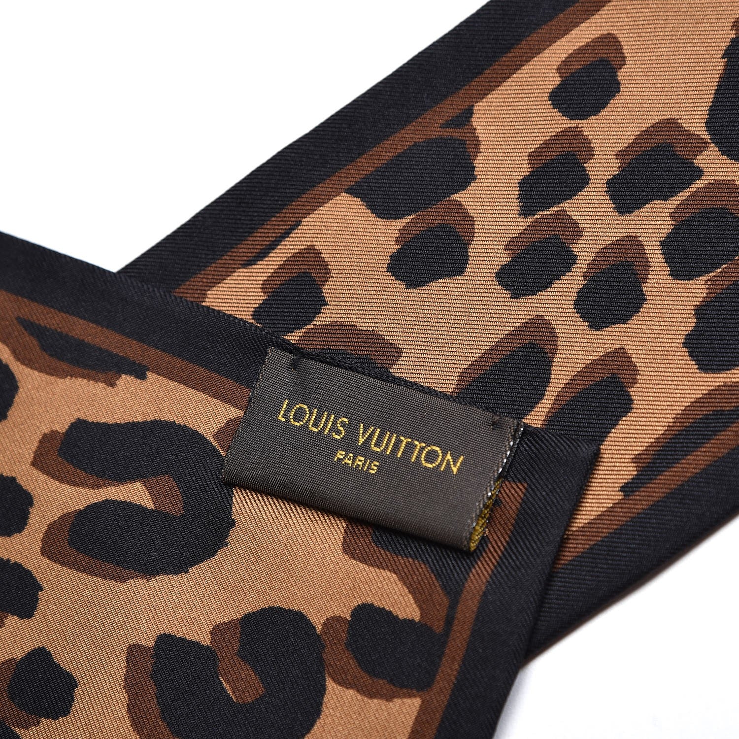 Louis Vuitton Silk Leopard Bandeau Scarf Marron 4 of 6