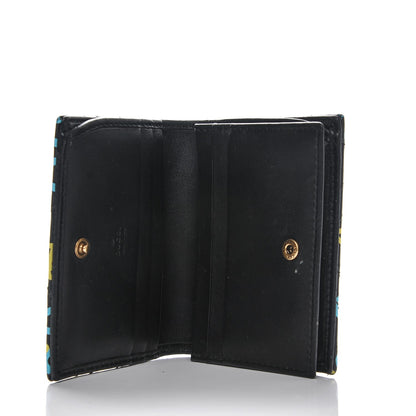 Gucci Calfskin Matelasse GucciGhost GG Marmont Card Case Wallet Black New Acquamarine 5 of 7