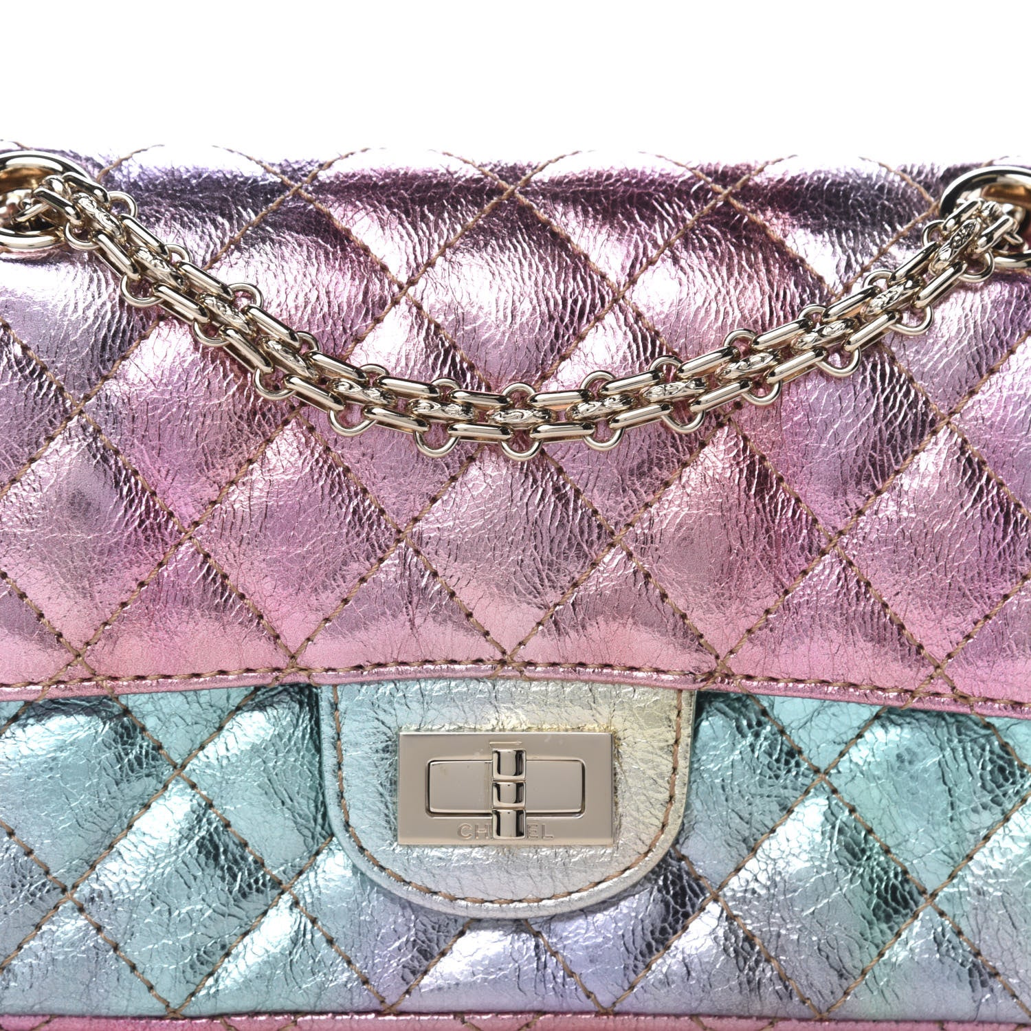Chanel Metallic Goatskin Quilted Mini 2.55 Reissue Flap Multicolor 10 of 11
