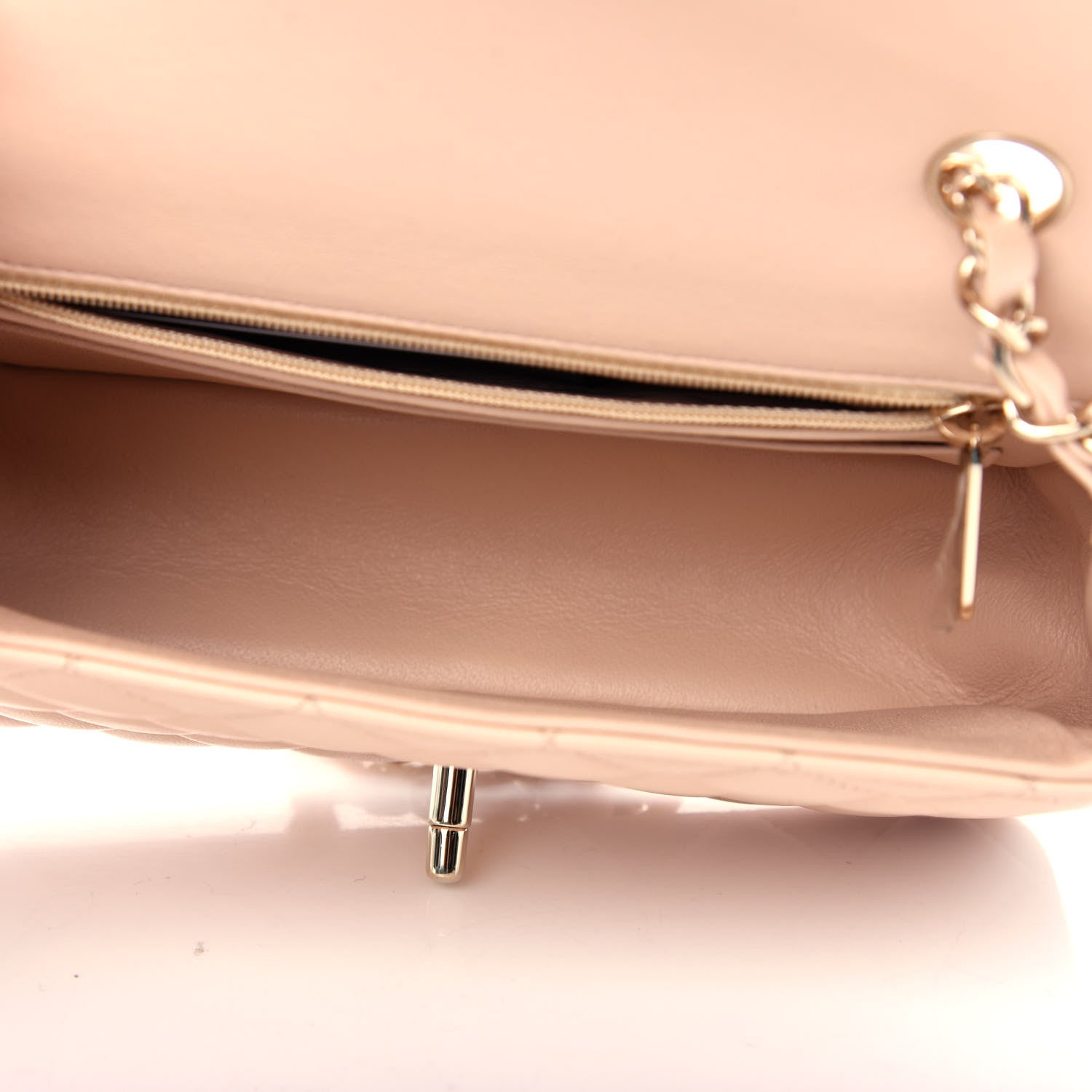 Chanel Lambskin Quilted Mini Rectangular Flap Beige 5 of 11