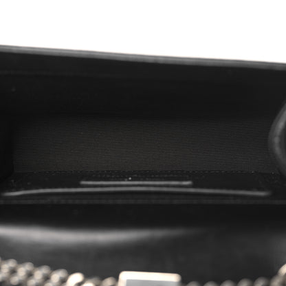 Saint Laurent Suede Fringe Chain Small Monogram Satchel Black 5 of 10