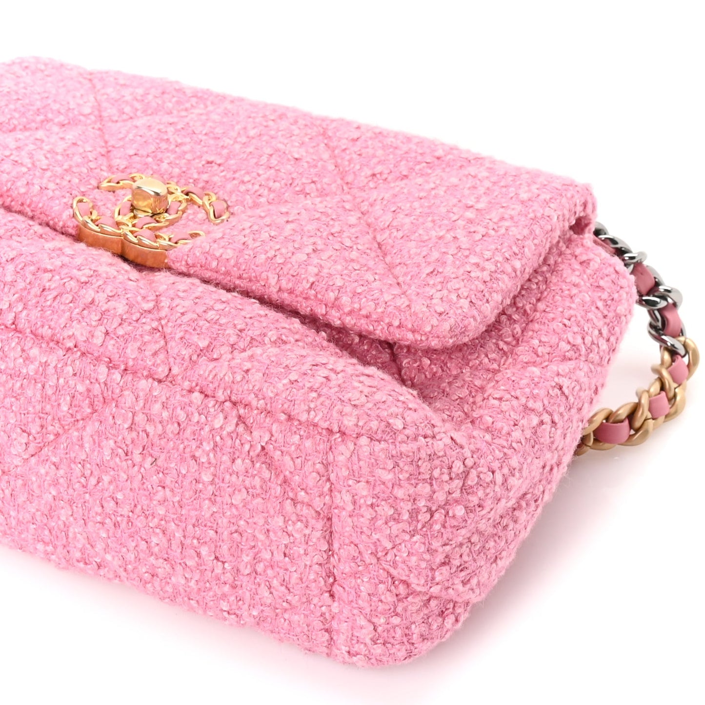 Tweed Quilted Medium  19 Flap Pink