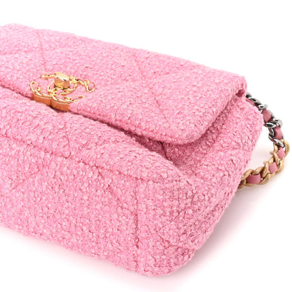 Chanel Tweed Quilted Medium  19 Flap Pink 9 of 9