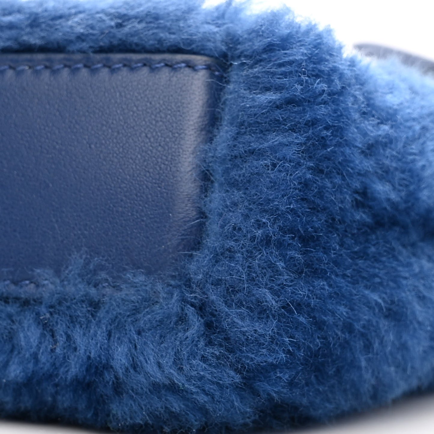 Shearling Shiny Nappa Micro Peekaboo Iconic Satchel Blue