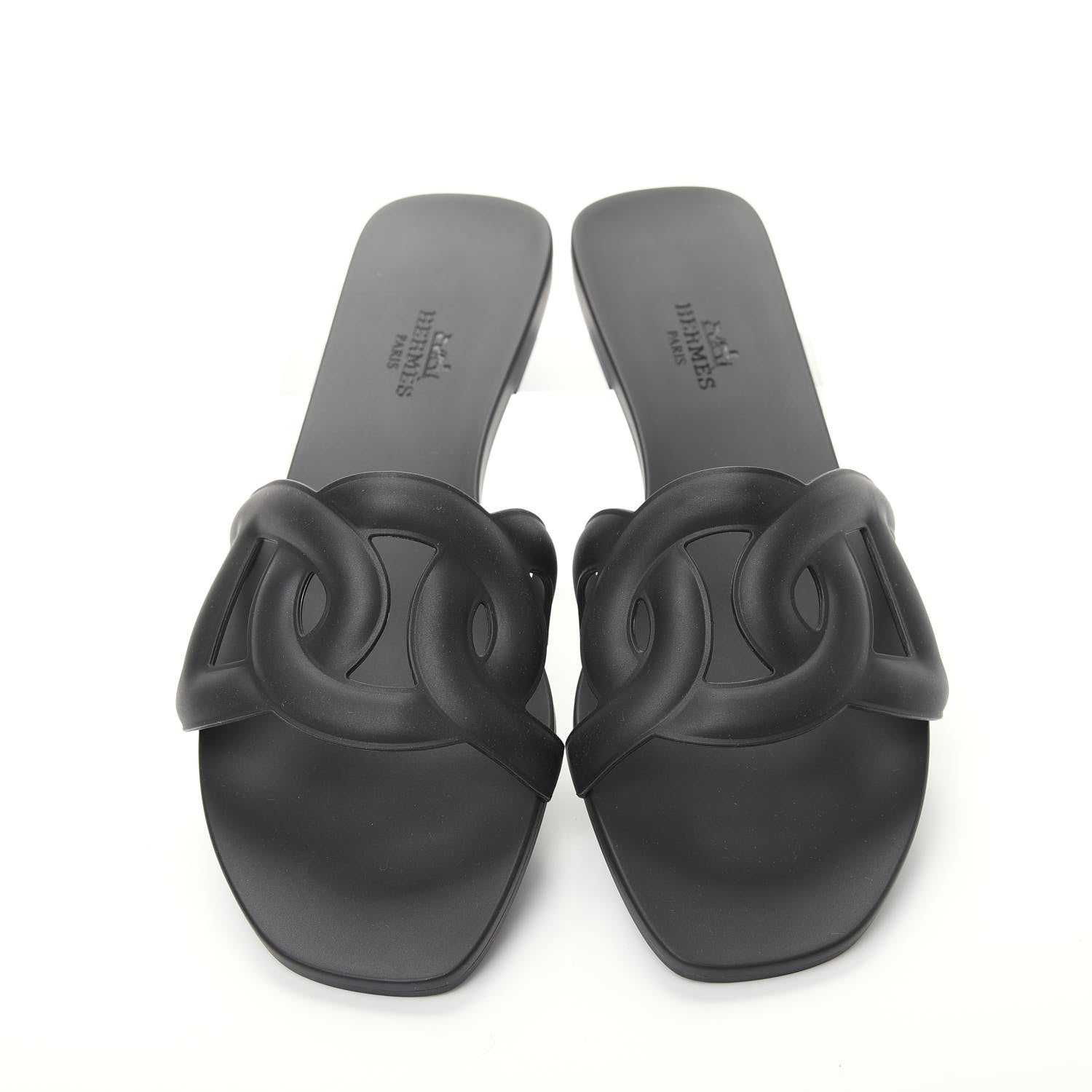 Hermes Rubber Aloha Sandals 37 Black 5 of 11