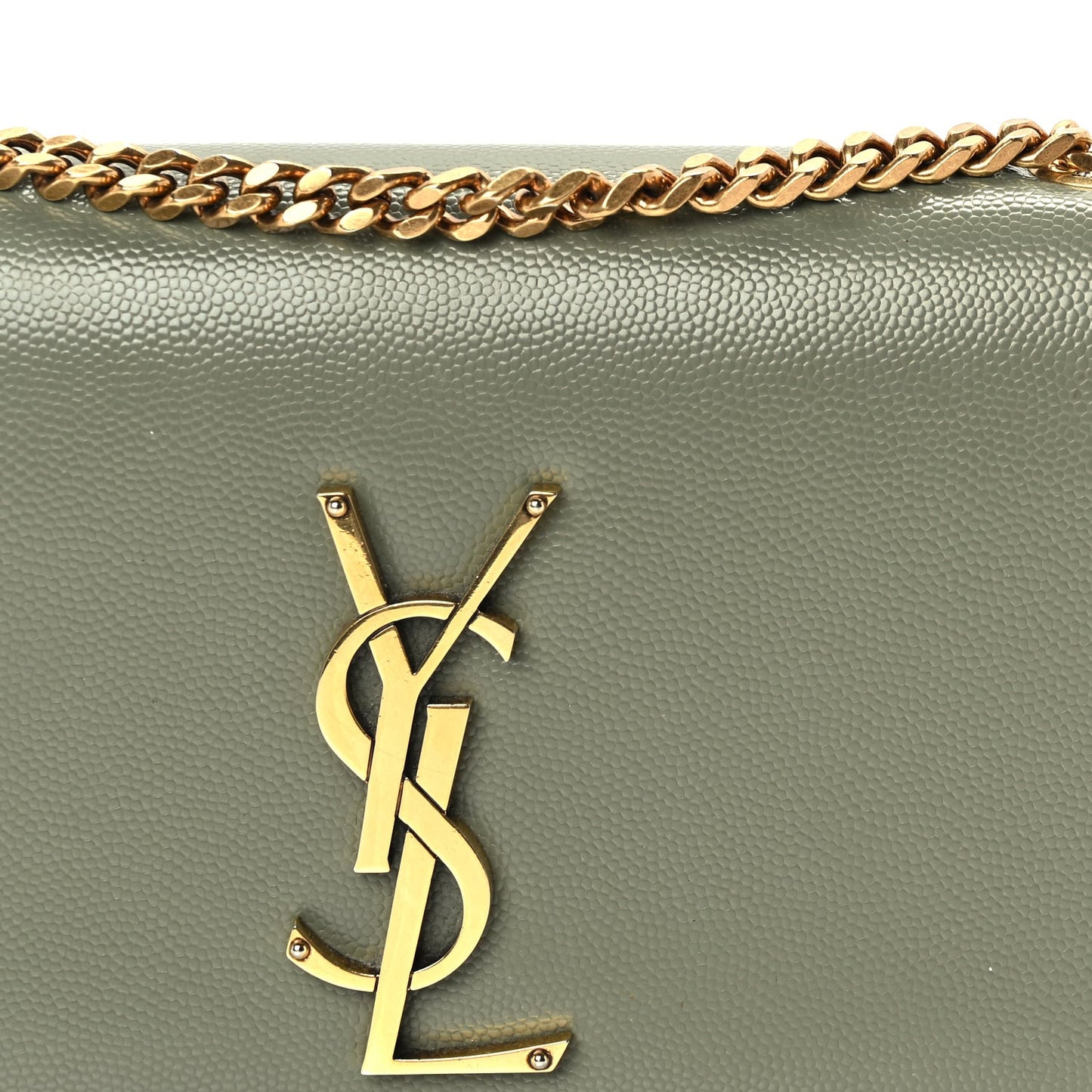 Grain De Poudre Small Monogram Kate Satchel  Light Sage