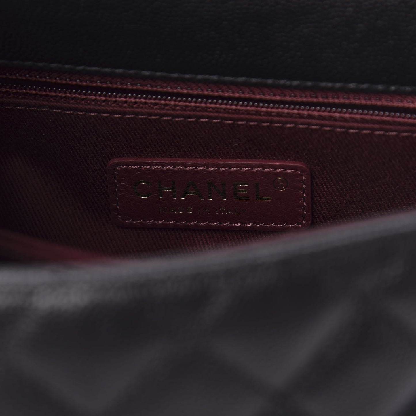 Caviar Quilted Mini Coco Handle Flap Black