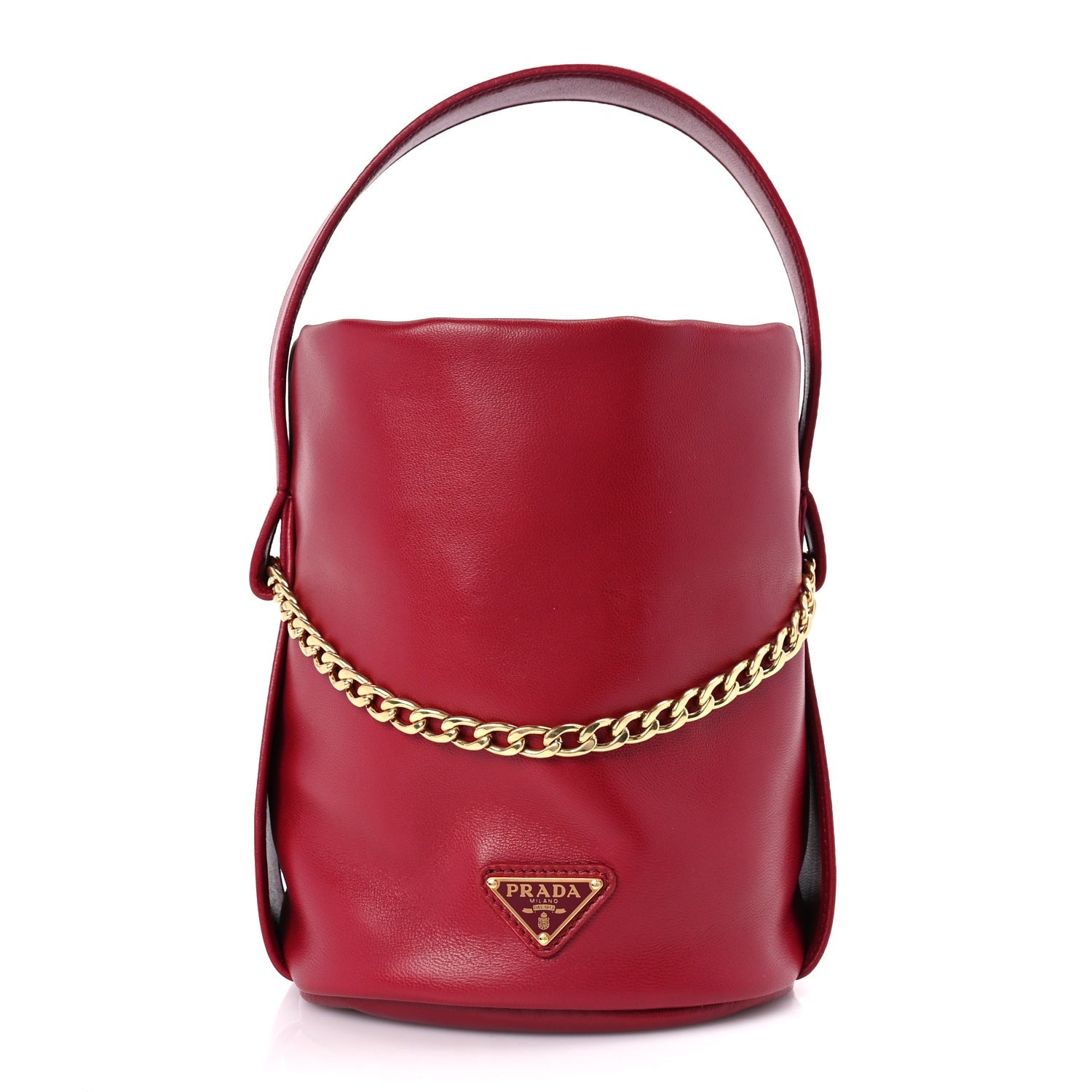 Prada Nappa Mini Petit Sac Noir Bucket Bag Ciliegia 1 of 8