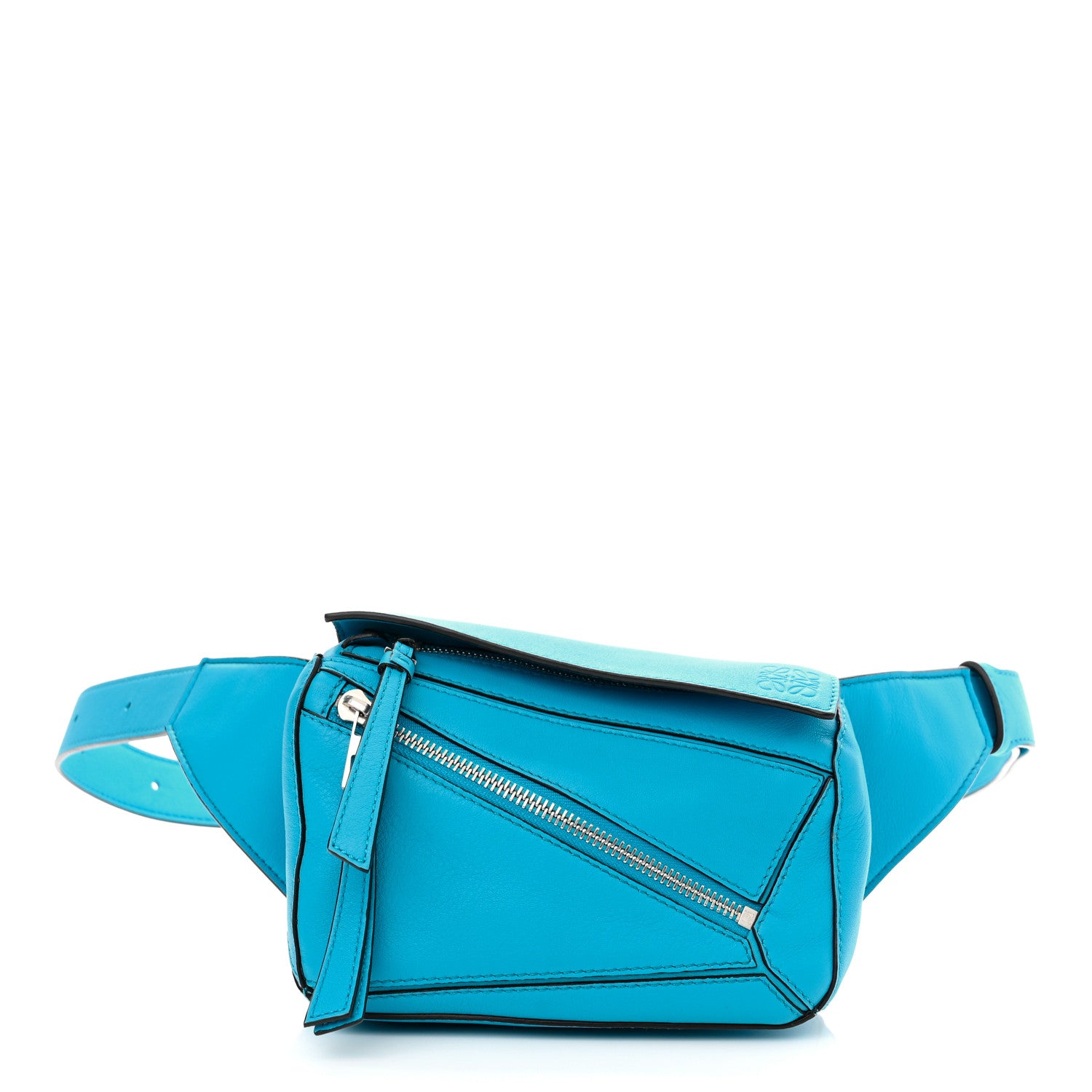 Loewe Calfskin Mini Puzzle Bumbag Cyan 1 of 9